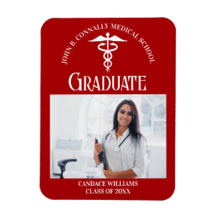 Ímã Foto Vermelha de Graduação na Faculdade de Medicin