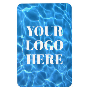 Ímã Foto Vertical da Piscina Azul Aqua com Seu Logotip