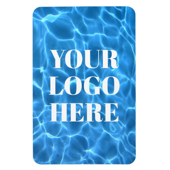 Ímã Foto Vertical da Piscina Azul Aqua com Seu Logotip (Vertical)