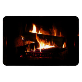 Ímã Fotografia da cena de inverno quente em lareira