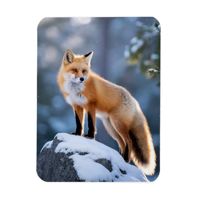 Ímã Fotografia da Fox Maiestosa de Inverno (Vertical)