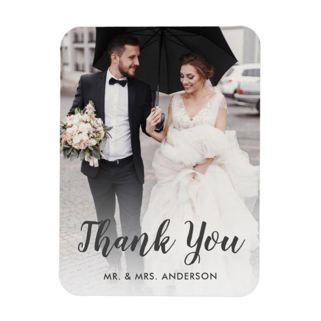 Ímã Fotografia de Casamento Personalizado Obrigado (Vertical)