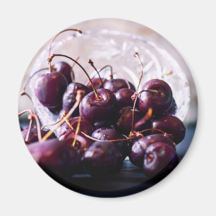 Imã Fotografia de Cerejas Vermelhas Frescas