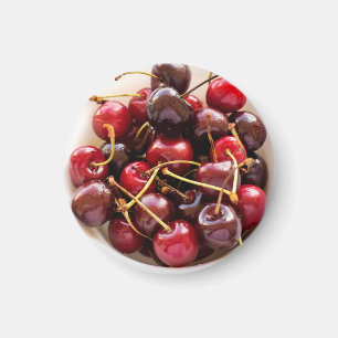 Imã Fotografia de Cerejas Vermelhas Frescas em uma Tig