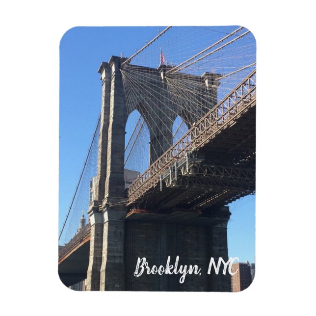 Ímã Fotografia do Brooklyn Bridge Sky Nova Iorque NYC (Vertical)