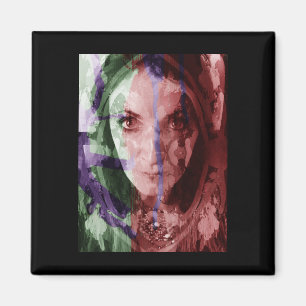 Imã Fotografia Filtrada Retrato de Mulher Pintora