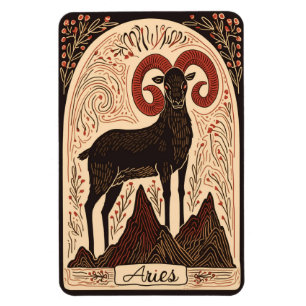 Ímã Fotografia Flexível Aries Celestial Arte Zodiac Ce