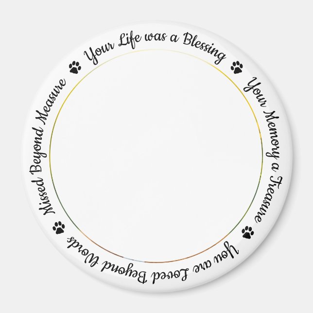 Imã Fotografia Memorial do Cachorro Personalizado (Frente)