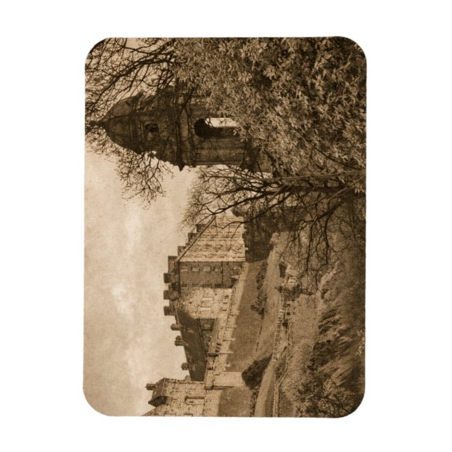 Ímã Fotografia Sepia do Castelo de Edimburgo (Vertical)