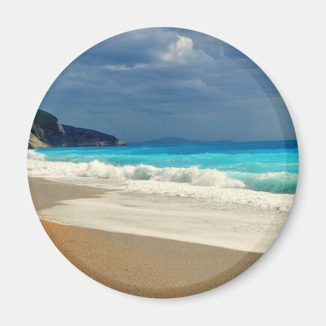 Imã Fotografia tropical do Mar Azul, Belo Turquesa (Frente)