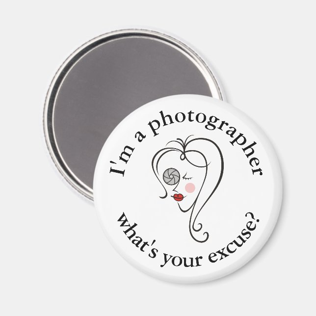 Imã Fotógrafo feminino (Front/Back)