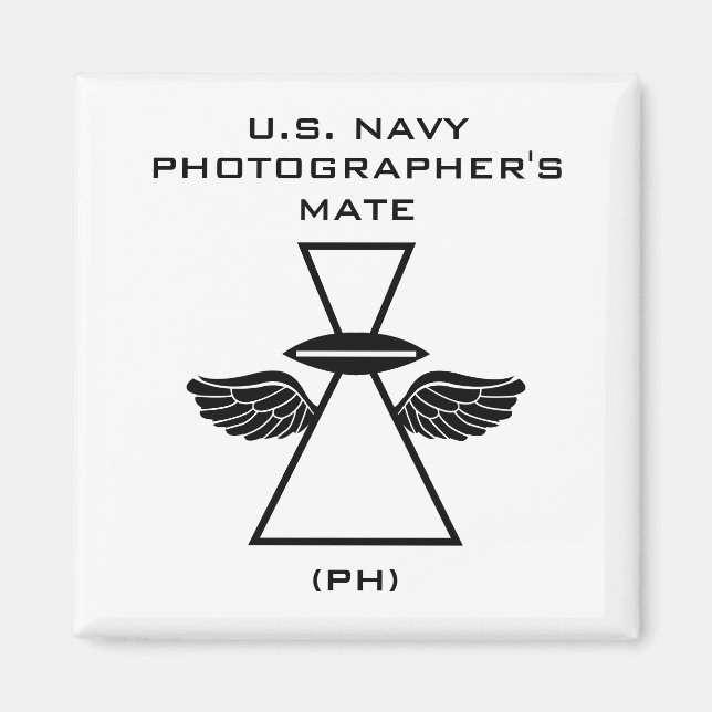 Imã Fotógrafo marinho IFGA com asas Magneta quadrada (Frente)