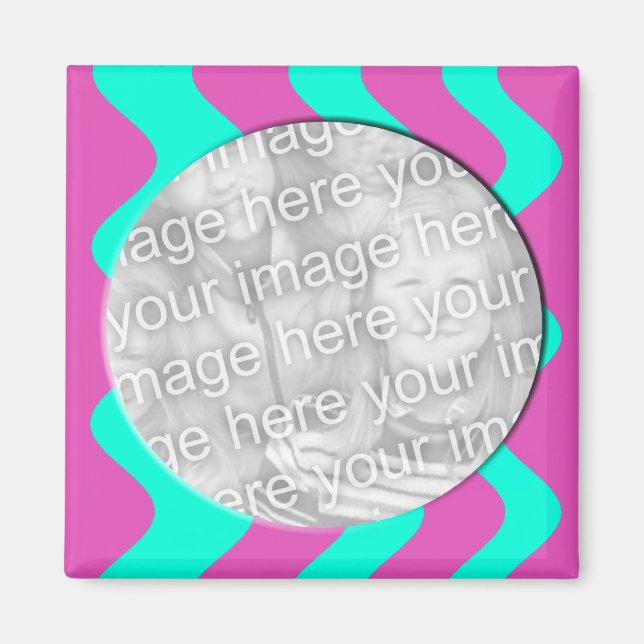 Imã fotograma rosa e turquesa (Frente)