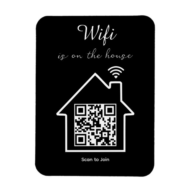 Ímã Fotomínimo Moderno Código QR WiFi Flexível (Vertical)