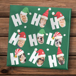 Imã Fotos da Família Nove, Cute Santa Hats<br><div class="desc">Esta design simples e moderna é composta de uma tipografia de escrita lúdica.</div>