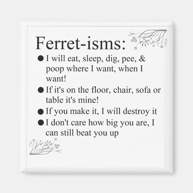 Imã Fotos de Ferret Sayings e Cotes (Frente)