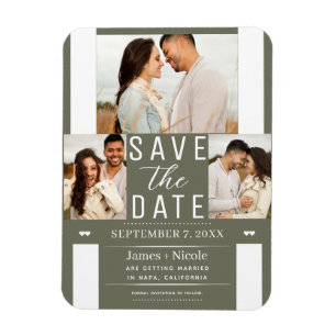 Ímã Fotos de Noivado para Salvar a Data de Casamento e