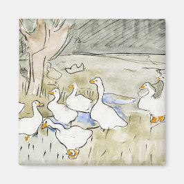 Imã Fotos de Pato Bonito Desenhado à Mão Fotos de Pato