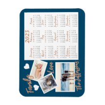 Fotos do Calendário de Ano Novo Azul e Dourado Mod