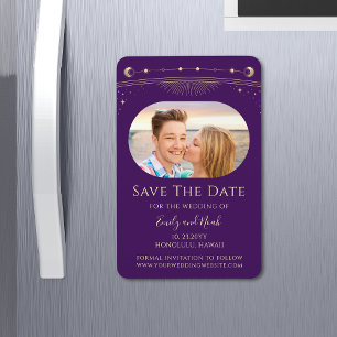 Ímã Fotos Personalizadas de Casamento Celestial em Our