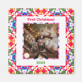 Imã Fotos Personalizadas Primeiro Natal Recém-Casados