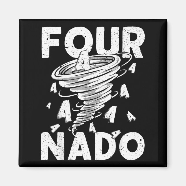Imã Four Nado Fournado 4th Birthday 4 Years Old  (Frente)