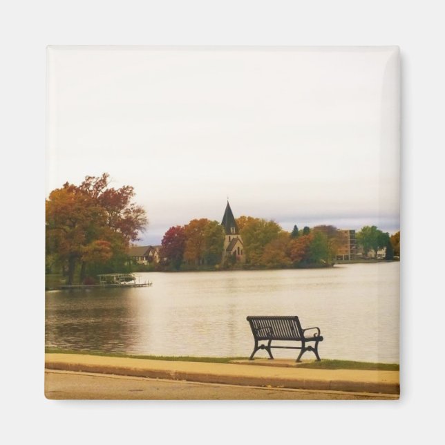Imã Fowler Lake no outono, Wisconsin (Frente)