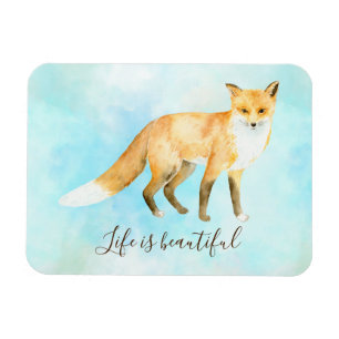 Ímã Fox Aqua Mint Watercolor