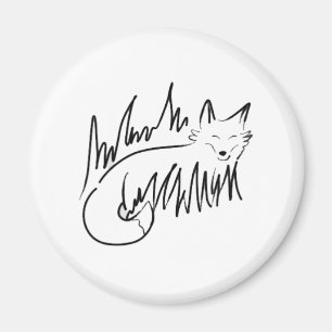 Imã Fox Line Art