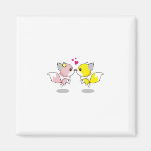 Imã Fox Love Kiss Animal Fofo Design