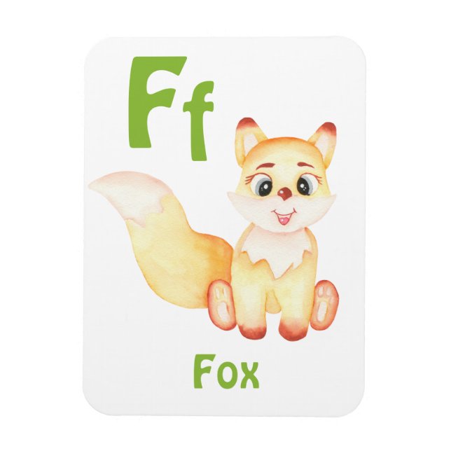 Ímã Fox personalize ABC: Carta F - Adicione seu nome (Vertical)