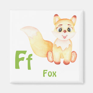 Imã Fox personalize ABC: Carta F - Adicione seu nome