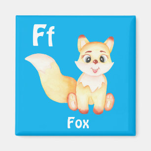 Imã Fox personalize ABC: Carta F - Adicione seu nome