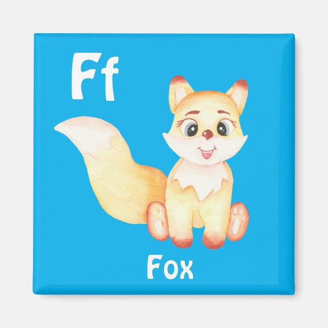 Imã Fox personalize ABC: Carta F - Adicione seu nome (Frente)