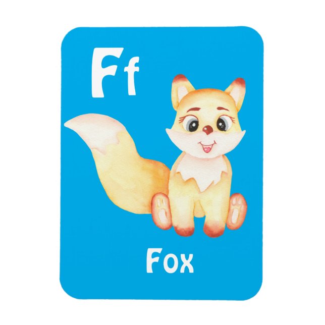 Ímã Fox personalize ABC: Carta F - Adicione seu nome (Vertical)