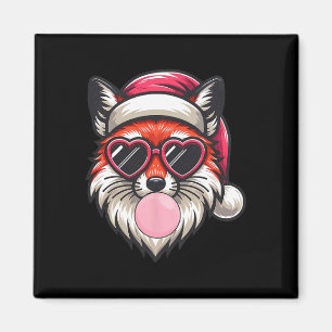 Imã Fox Santa Hap De Natal Retroativo Soprando Bolha C