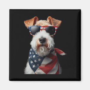 Imã Fox Terrier Dog 4 De Julho Independência Americana