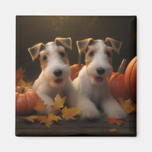 Imã Fox Terrier Puppy Autumn Delight Pumpkin