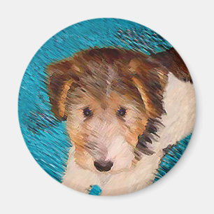 Imã Fox Terrier Puppy Painting - Arte Original De Cão