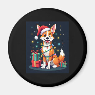 Imã Fox Terrier Xmas Lighting Papais noeis Fox Terrier