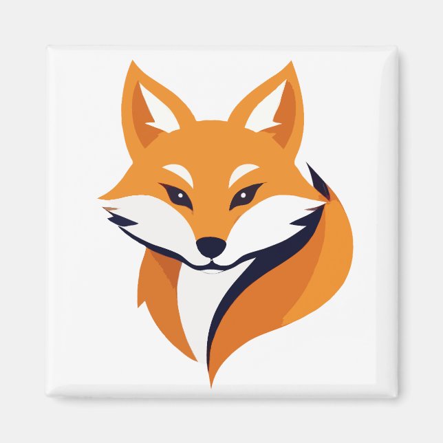 Imã Fox Vetor Art Animal Modern Urban City Graphic (Frente)