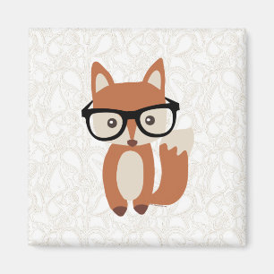 Imã Fox w/Glasses do bebê do hipster