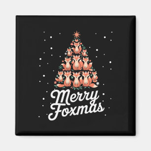 Imã Fox Xmas Tree Foxes Feliz de Árvore de Natal Foxma