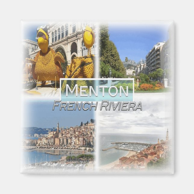Imã FR0129 Europa, França, Menton, Fridge (Frente)