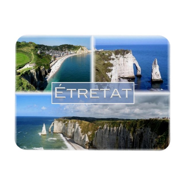 Ímã FR França - Normandia - Etretat - The cliffs - (Horizontal)