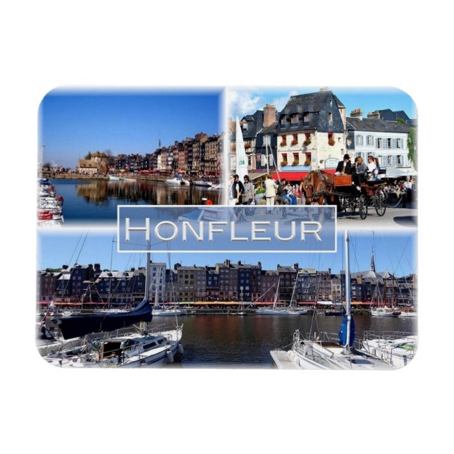 Ímã FR França - Normandia - Honfleur - Harbour - (Horizontal)