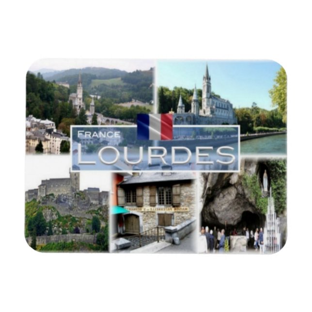 Ímã FR France - Lourdes - Basílica of Rosário - (Horizontal)