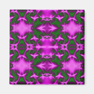 Imã fractal cor-de-rosa e verde