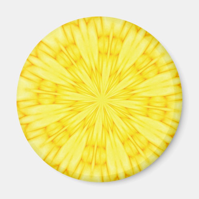 Imã Fractal de Flor Amarelo (Frente)