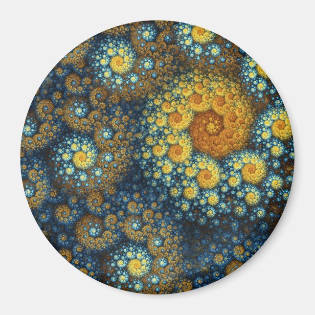 Imã Fractal Espiral Orgânico Azul (Frente)